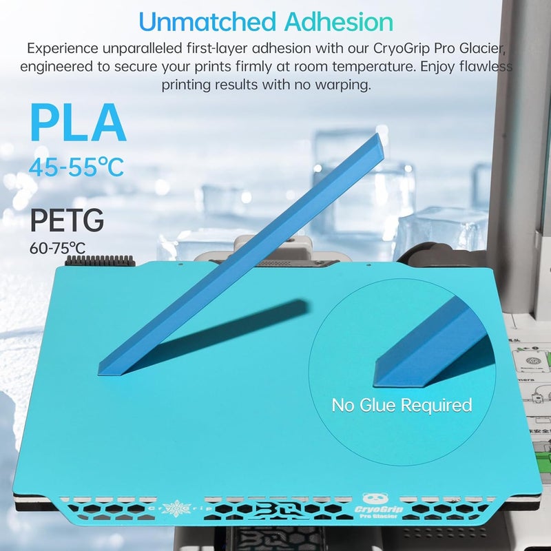 BigTreeTech BIQU CryoGrip Pro Glacier for Bambu-Lab A1 Mini 184x184mm Panda Build Plate Double Sided Upgrade Removable Surface Platform - Image 2